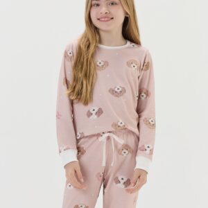 Pijama Manga Longa c/Calça Punho